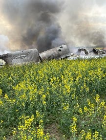 Tu-22M3-Bomber brennt nach Bruchlandung in Stawropol