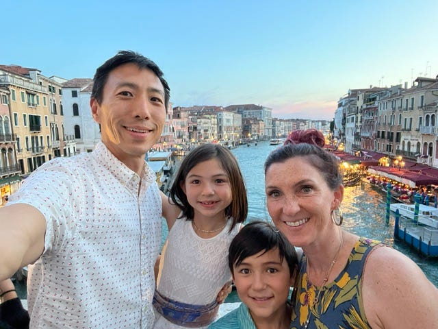 Amy Chang und ihre Familie in Venedig, Italien