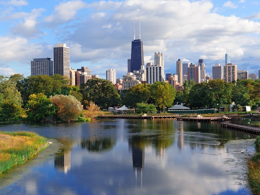 Chicago-Skyline Lincoln Park