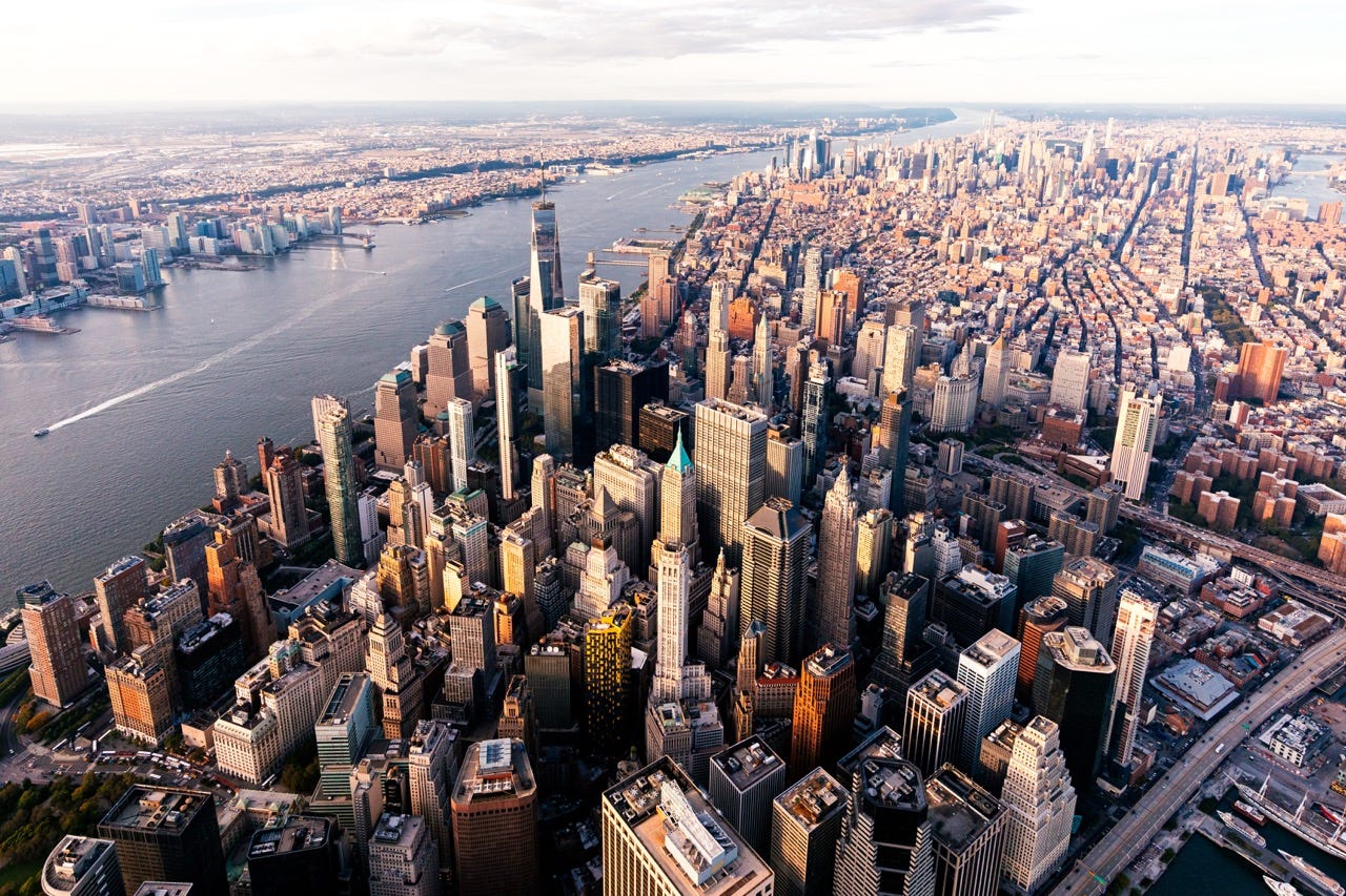 Luftaufnahme der Innenstadt von Manhattan