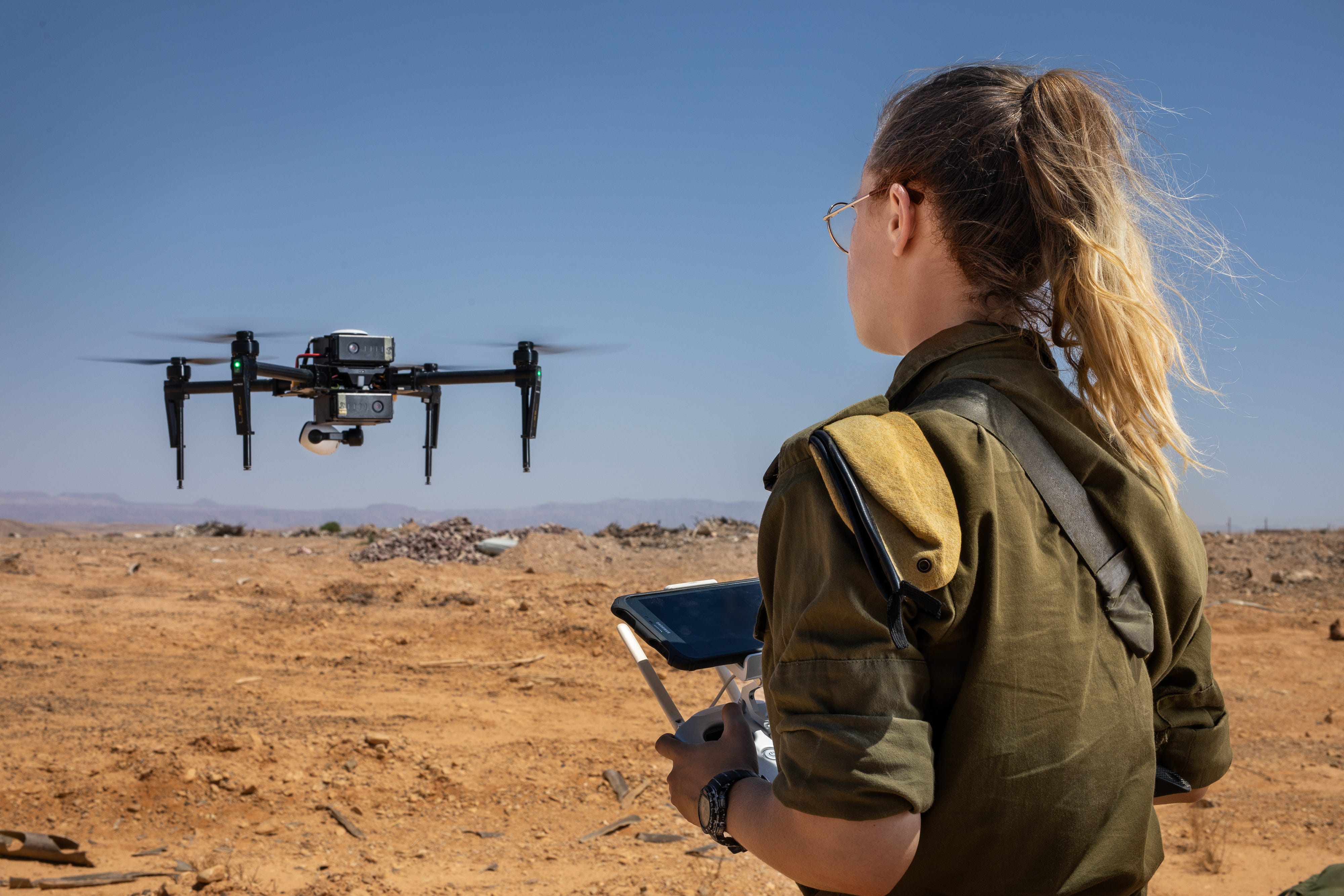 Drohnenpilotin Maya O'Daly am 30. Juli 2019 auf einem Militärstützpunkt im Süden Israels.