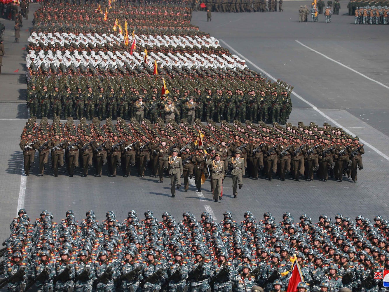 Eine nordkoreanische Militärparade.