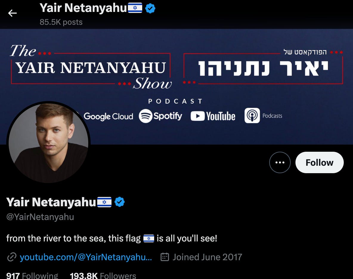 Yair Netanyahu, Sohn des israelischen Premierministers Benjamin Netanyahu.