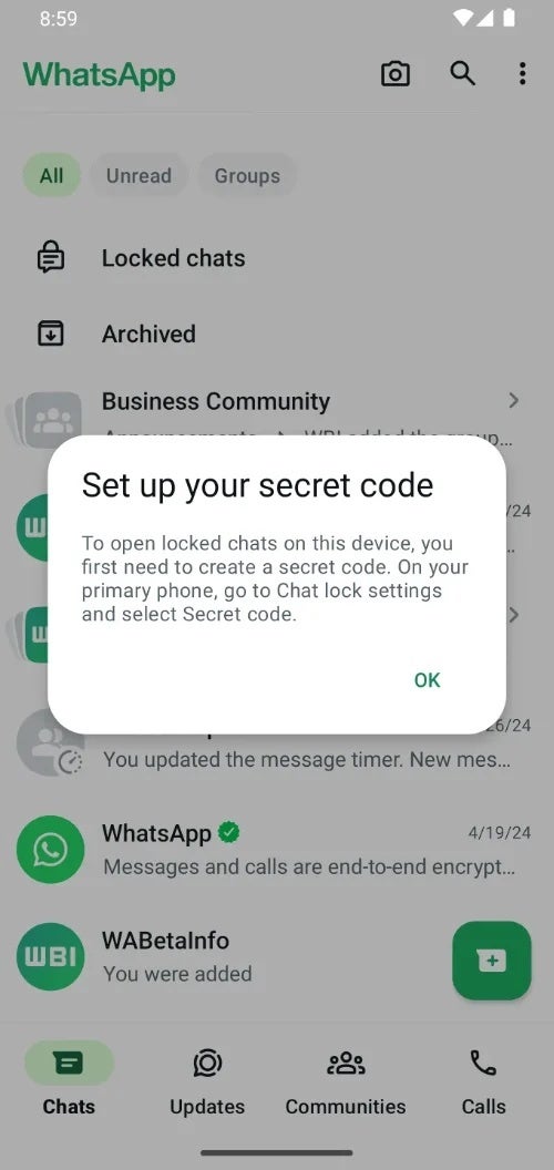 Die synchronisierten gesperrten Chats von WhatsApp mit verknüpften Geräten werden jetzt in der Betaversion eingeführt