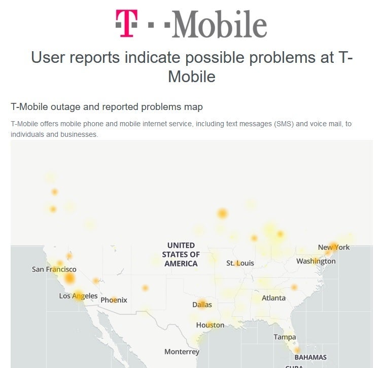Laut DownDetector könnte es bei T-Mobile zu Problemen kommen – T-Mobile zeigt Anzeichen eines Ausfalls, während die iMessage-Plattform heute Nachmittag ausfällt