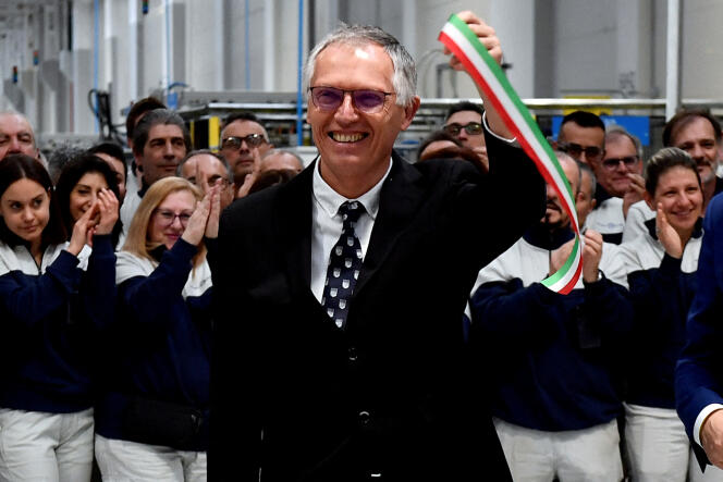 Carlos Tavares during a factory inauguration in Turin, Italy, April 10, 2024. 