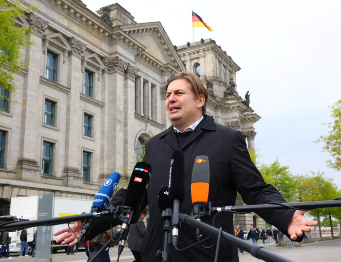 Far-right German MEP Maximilian Krah on April 24 in Berlin. 