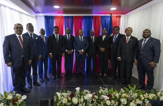 Members of the presidential transition council, April 25, 2024, in Port-au-Prince.