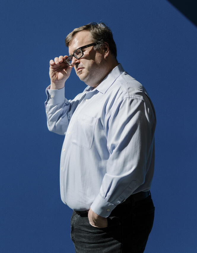 Reid Hoffman, co-founder of LinkedIn, at his offices in Sunnyvale, California, June 28, 2017. 