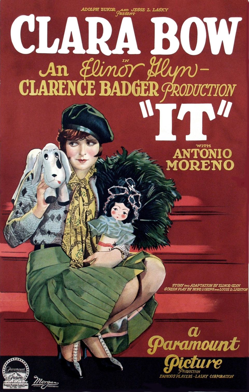1927 kam der Film "It" in die Kinosäle – das Skript wurde mit Clara Bow im Hinterkopf geschrieben auf der Grundlage des gleichnamigen Buches von Elinor Glyn. 