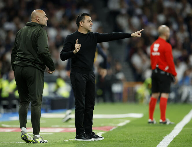 Xavi Hernandez during the match against Real Madrid, Sunday April 21, 2024. 