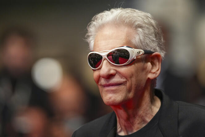 David Cronenberg on the steps of the Palais des Festivals, in Cannes, May 20, 2024.