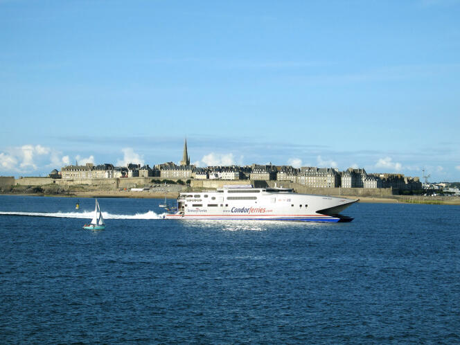 The speedboat of the Brittany Ferries company, which provides the connection between Saint-Malo (Ille-et-Vilaine) and Jersey.
