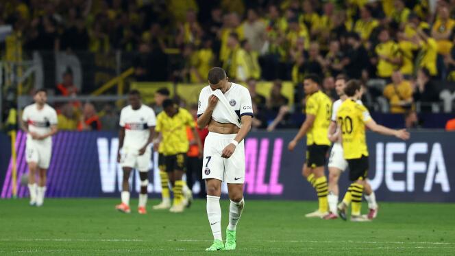 Kylian Mbappé during the Champions League semi-final first leg between PSG and Borussia Dortmund, at Signal Iduna Park, in Dortmund (Germany), May 1, 2024.