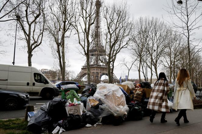 During the garbage collectors' strike against pension reform, in Paris, March 21, 2023.