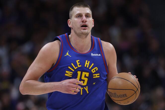 Nicola Jokic with the Denver Nuggets, during a playoff game against the Minnesota Timberwolves, May 4, 2024, in Denver (Colorado).