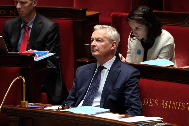 The Minister of the Economy, Bruno Le Maire, during a debate on the orientation and programming of public finances, at the National Assembly, April 29, 2024.