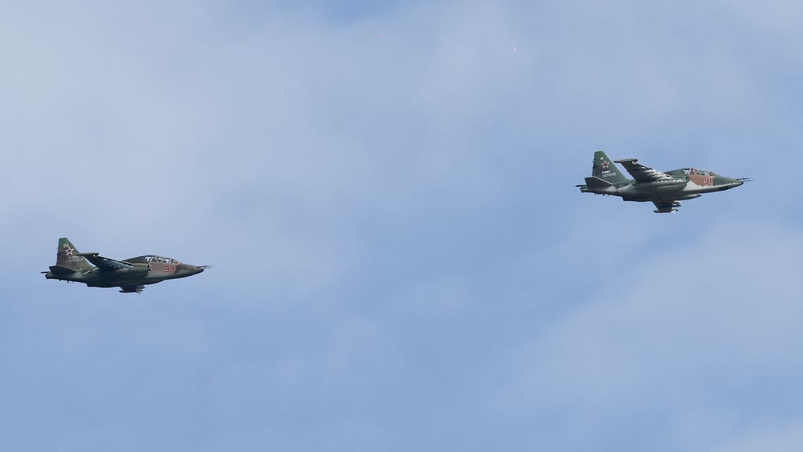 Russian Su-25 in the sky.