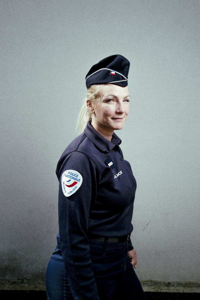 Chief brigadier Sarah Koster, at the Saint-Brieuc police station, April 9, 2024.