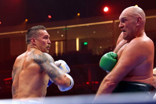 Oleksandr Usyk during his fight against Tyson Fury at the Kingdom Arena in Riyadh, Saudi Arabia, on May 19, 2024.