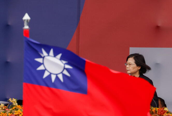 Tsai Ing-wen, President of Taiwan from 2016 to 2024, during Taiwan's National Day in Taipei, October 10, 2023.  