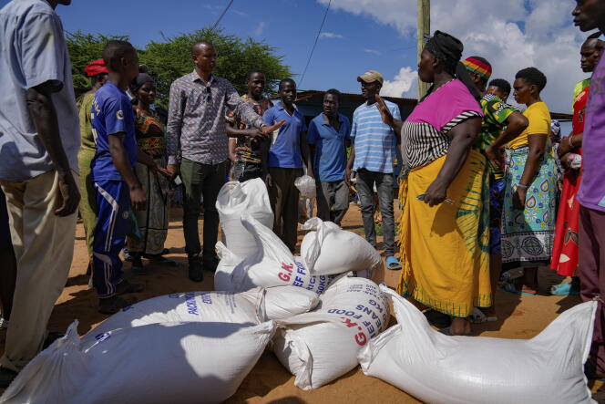 During a food distribution, in Bangale, Tana River County (Kenya), November 26, 2023.