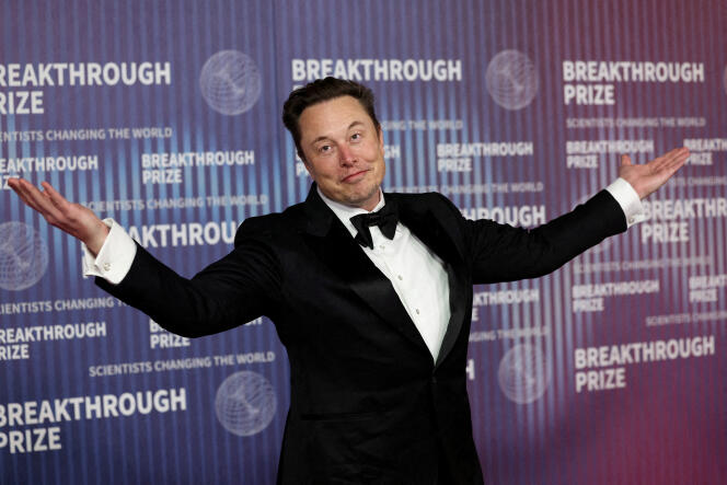 Tesla boss Elon Musk in Los Angeles (California), April 13, 2024.